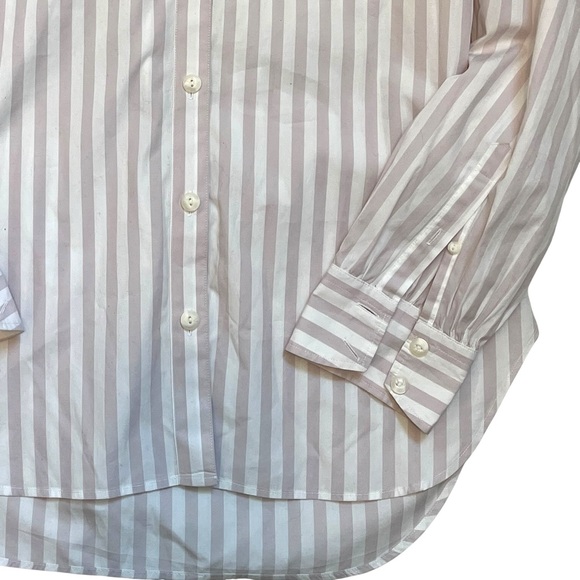 Rag & Bone Maxine Stripe Cotton Poplin Shirt Women SP Mauve Neutral - Picture 3 of 9
